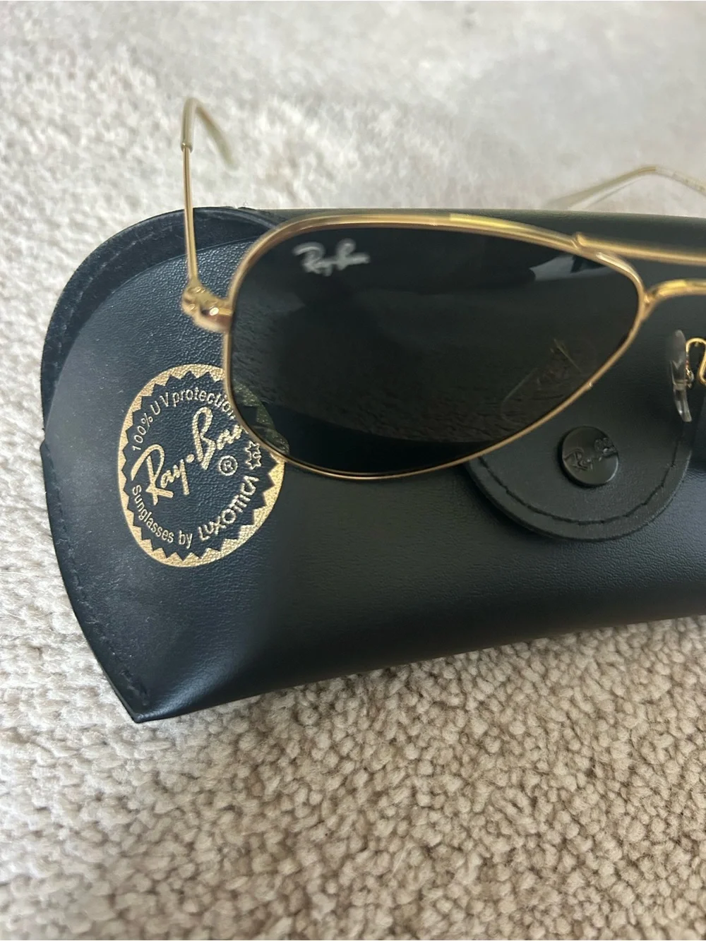 Kids Ray-Ban Gold Frame Sunglasses with Black Lenses